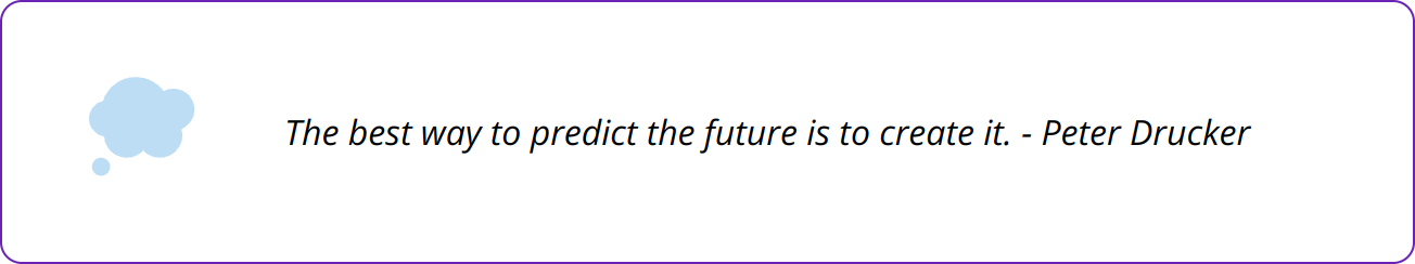 Quote - The best way to predict the future is to create it. - Peter Drucker